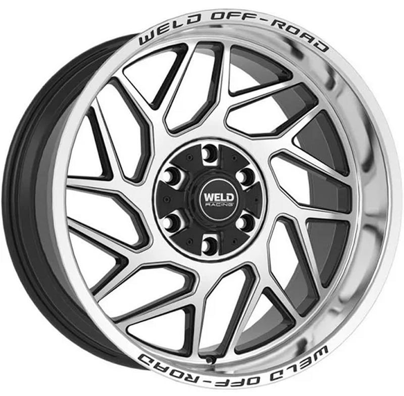 20x12 weld off-road fulcrum w118 gloss black machined (rotary forged) (* may require trimming) 8x170 -44mm