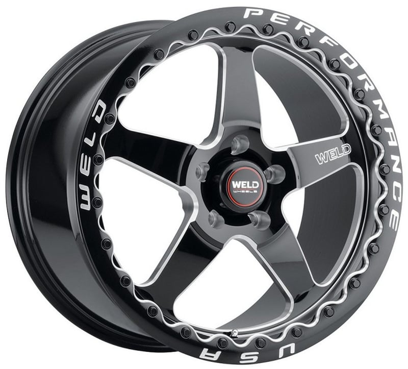 17x10 weld performance ventura beadlock s904 gloss black milled machined (rotary formed) 5x112 40mm
