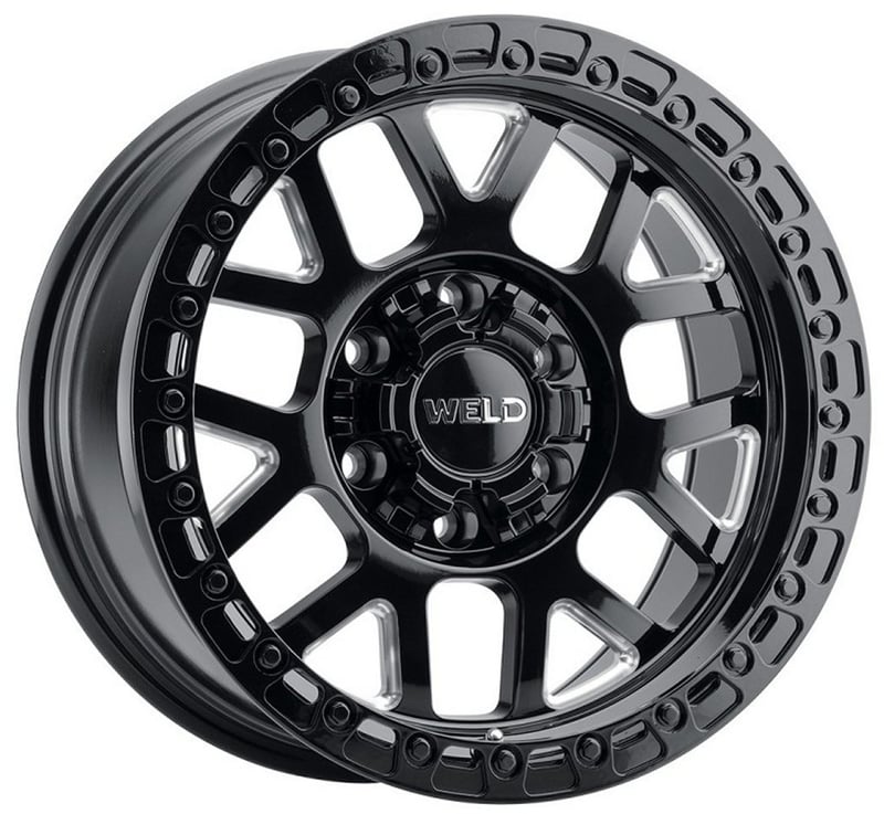 17x9 weld off-road cinch w105 gloss black milled (rotary forged) 6x135 6x5.5/139.7 0mm