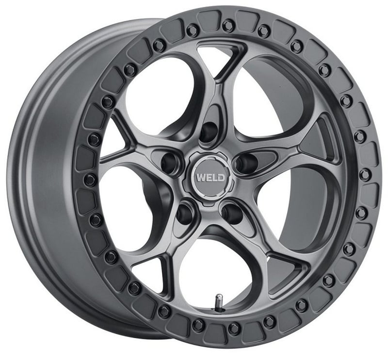17x9 weld off-road ledge w107 satin gunmetal w/ satin black lip (5-lug) (rotary forged) 5x5/127 0mm