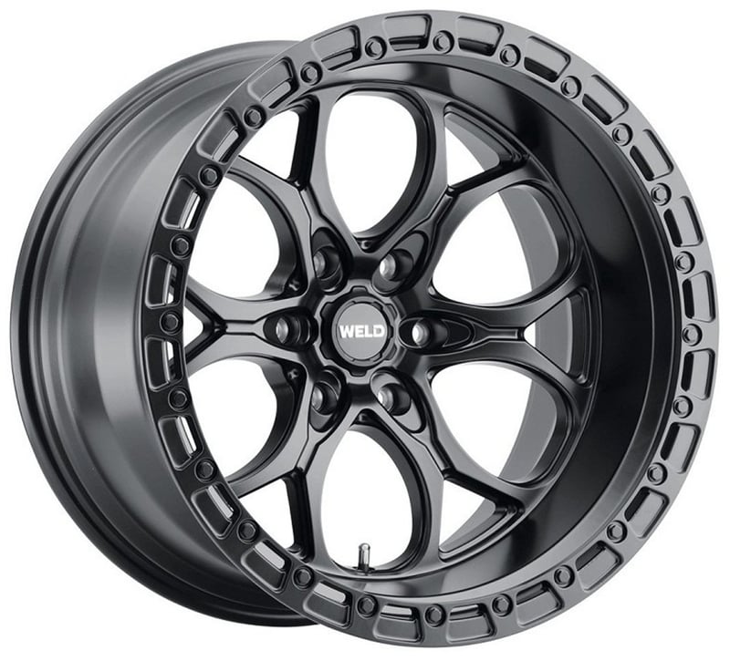 20x12 weld off-road ledge w108 satin black (6-lug) (rotary forged) (* may require trimming) 6x5.5/139.7 -44mm