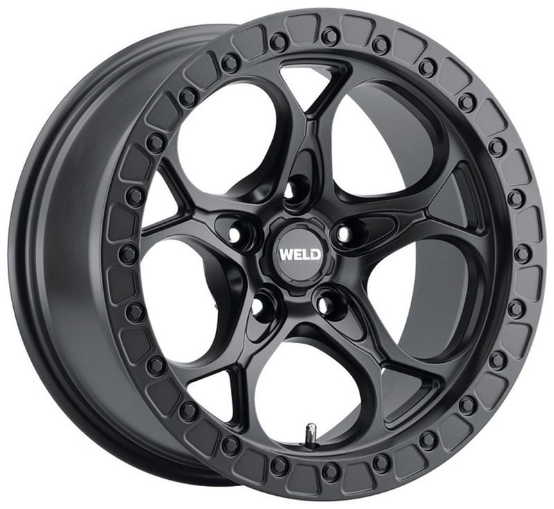20x12 weld off-road ledge w108 satin black (5-lug) (rotary forged) (* may require trimming) 5x5/127 -44mm