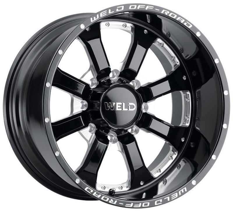 20x10 weld off-road granada eight w125 gloss black milled (rotary forged) 8x180 -18mm