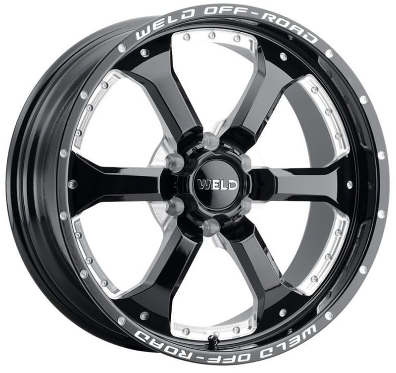 20x12 weld off-road granada six w125 gloss black milled (* may require trimming) (rotary forged) 6x5.5/139.7 -44mm