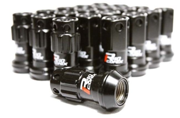 project kics 20 pcs (no locks) black r40 iconix w/ plastic cap (black) - 12x1.25 wrif03kk