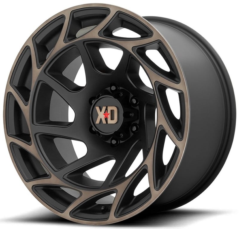 (clearance - no returns) 22x12 xd series xd860 onslaught satin black w/ bronze tint (* may require trimming) 6x5.5/139.7 -44mm