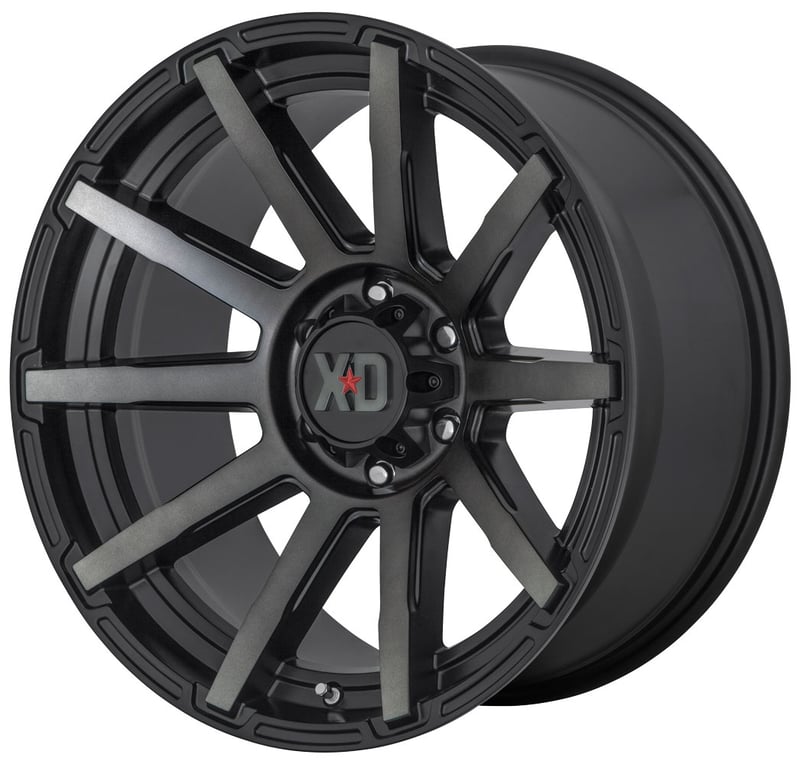 (clearance - no returns) 20x9 xd series xd847 outbreak satin black w/ gray tint 5x5/127 0mm
