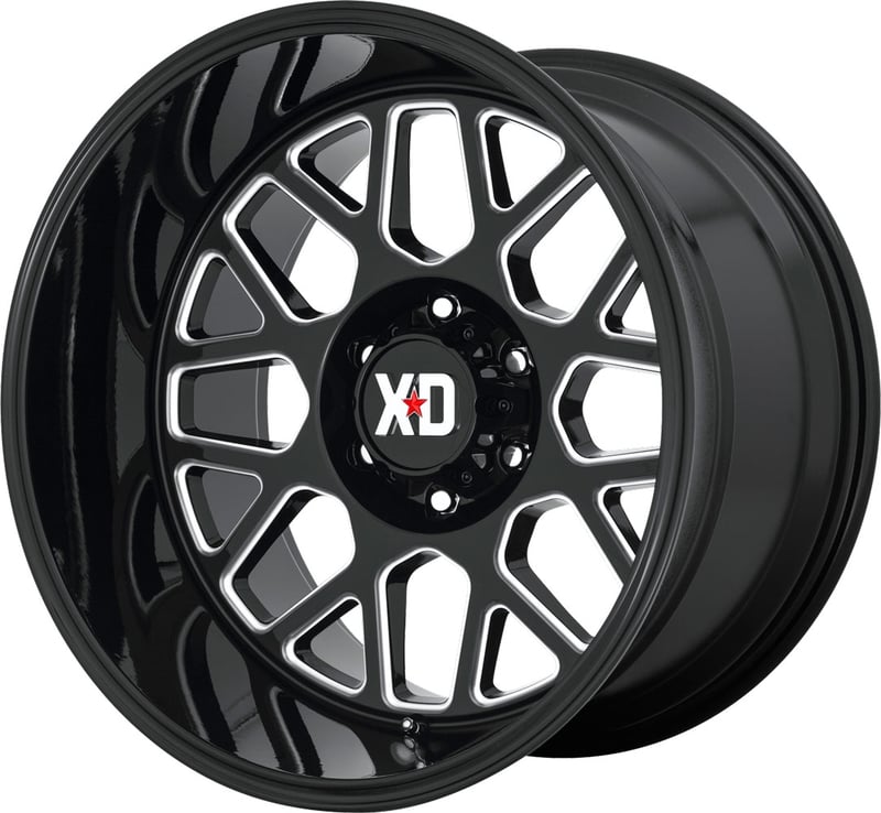(clearance - no returns) 20x10 xd series xd849 gloss black milled 8x6.5/165 -18mm