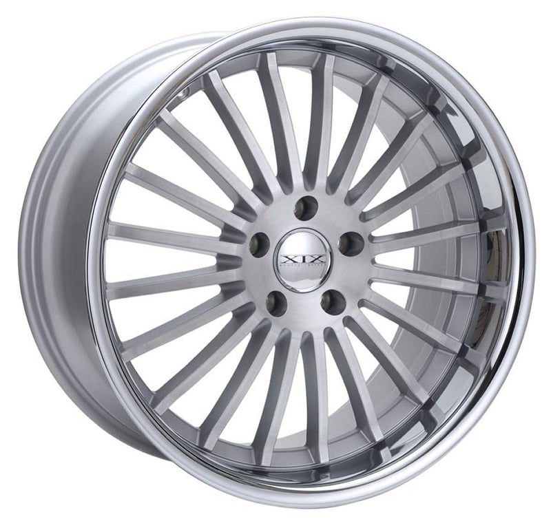 22x9 xix x59 silver brushed face w/ stainless steel chrome lip 5x115 15mm