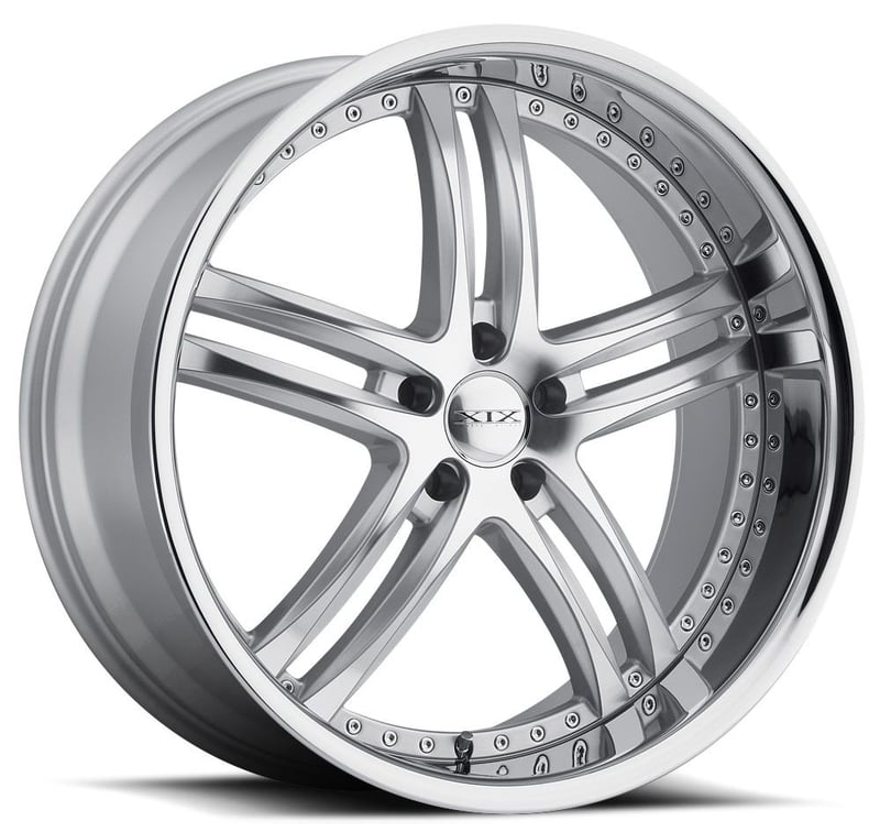 22x9 xix x15 silver machined w/ chrome stainless steel lip 5x120 30mm