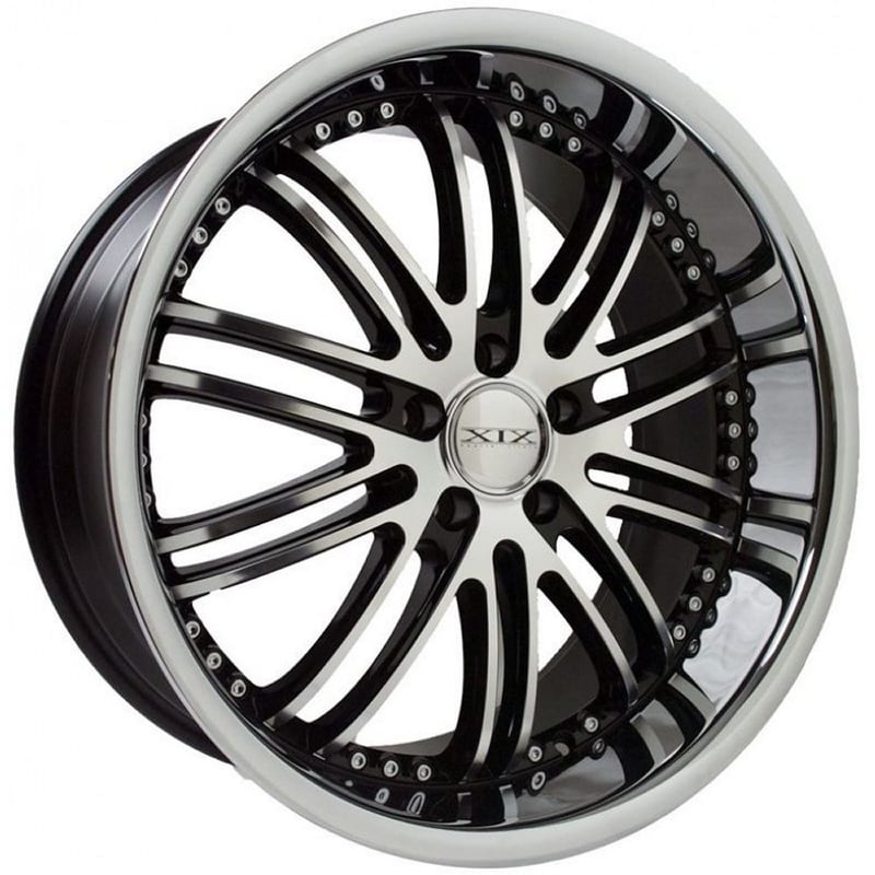 22x10.5 xix x23 gloss black w/ machined face (chrome stainless steel lip) 5x115 22mm