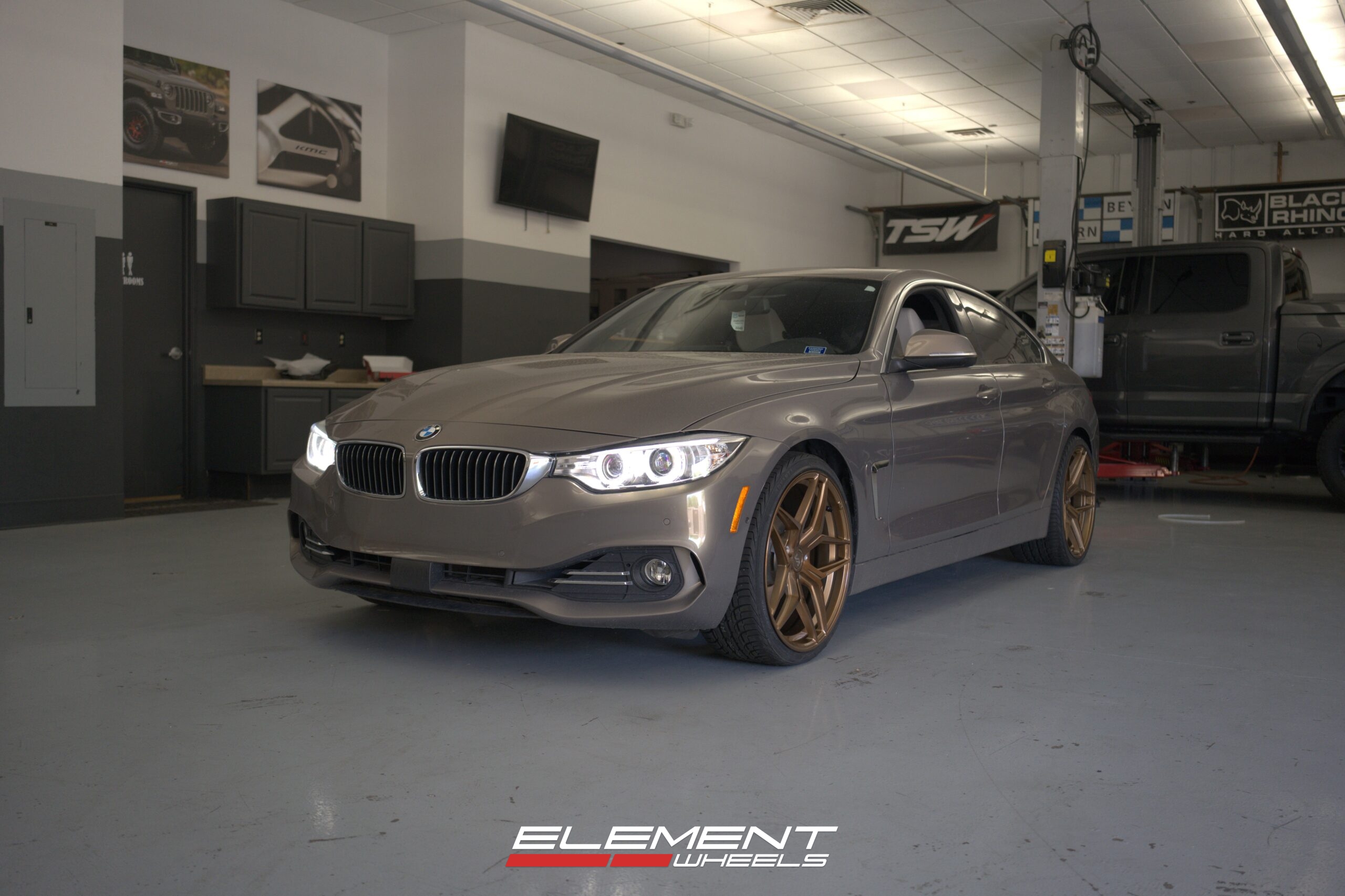 Staggered 20 Inch Variant Xenon in Brushed Bronze on a 2017 BMW 430i Sedan