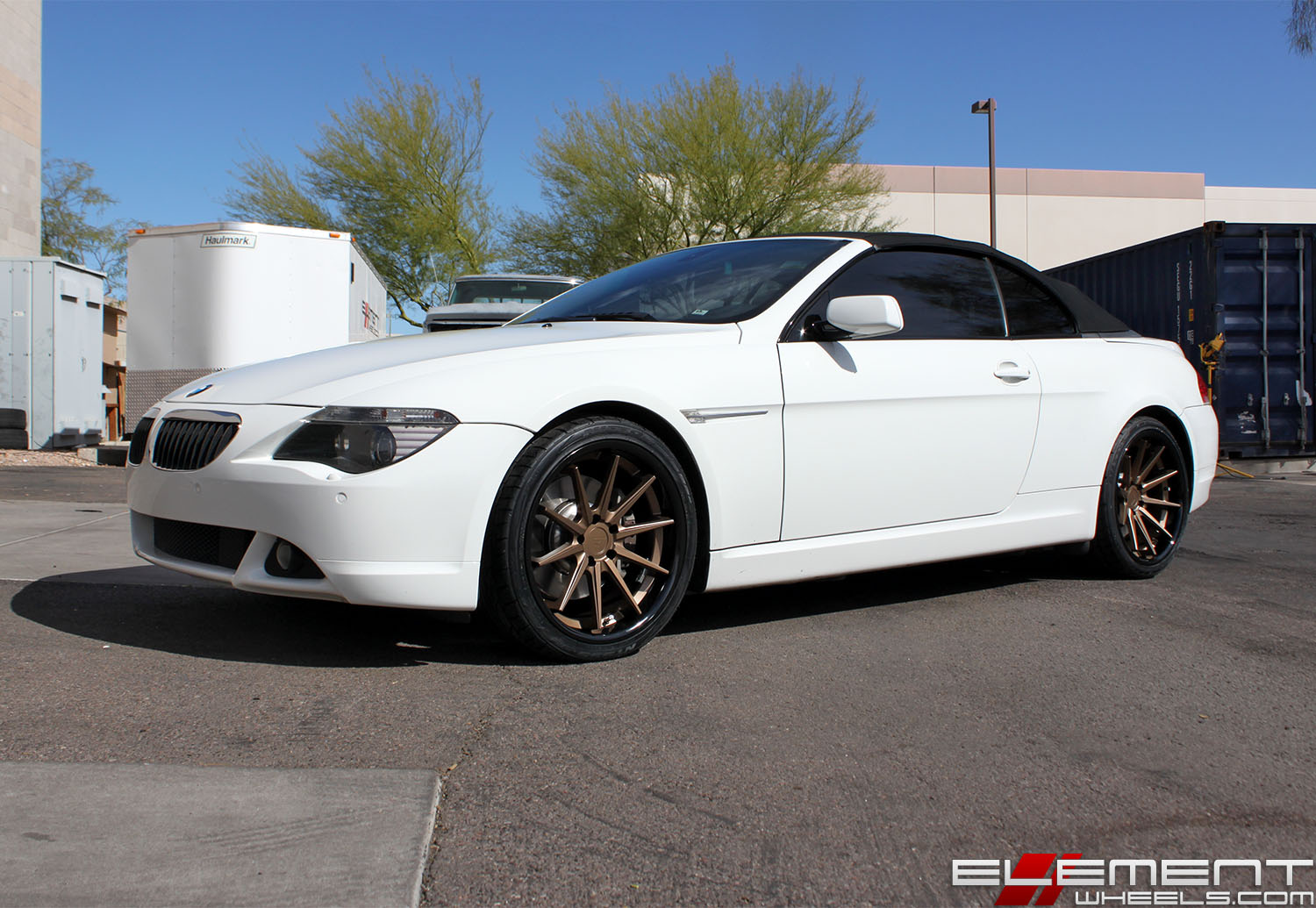 20 inch Staggered Ferrada FR4 Matte Bronze w/ Gloss Black Lip on a 2006 BMW 6 Series Coupe w/ Specs