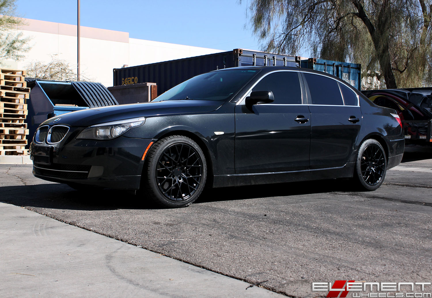 18x8.5 TSW Sebring Matte Black on a 2008 BMW 528i w/ Specs