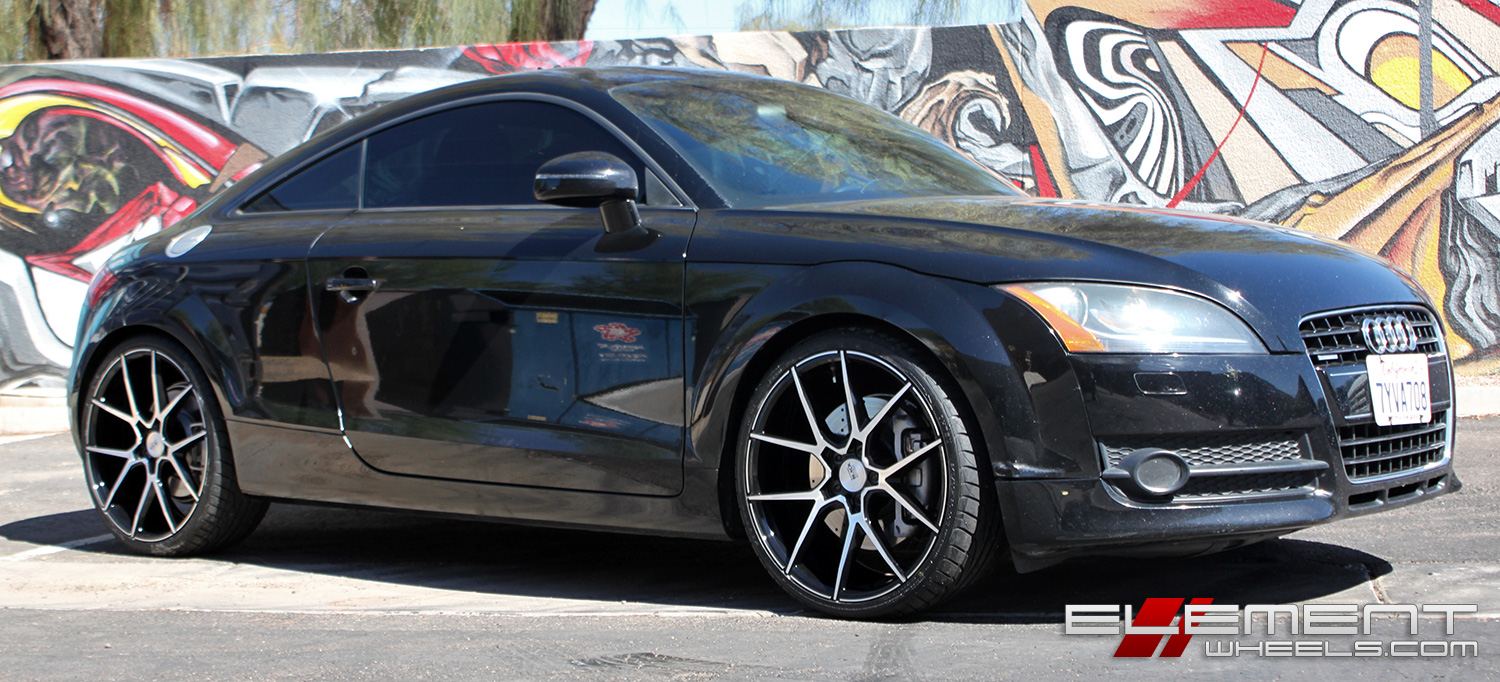20x8.5 Black Di Forza BM-14 Gloss Black w/machined Face on a 2008 Audi TT Quattro (base model) w/ Specs