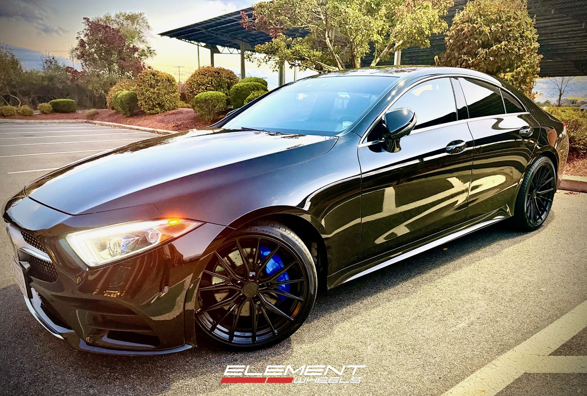 20 Staggered Variant Rian in Satin Black on a 2019 Mercedes-Benz CLS 450