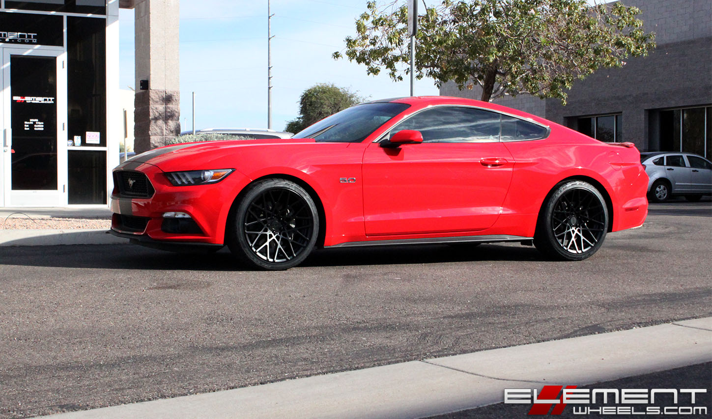20x10 Rotiform BLQ All Matte Black R112 on a 15 Ford Mustang 5.0 w/ Specs