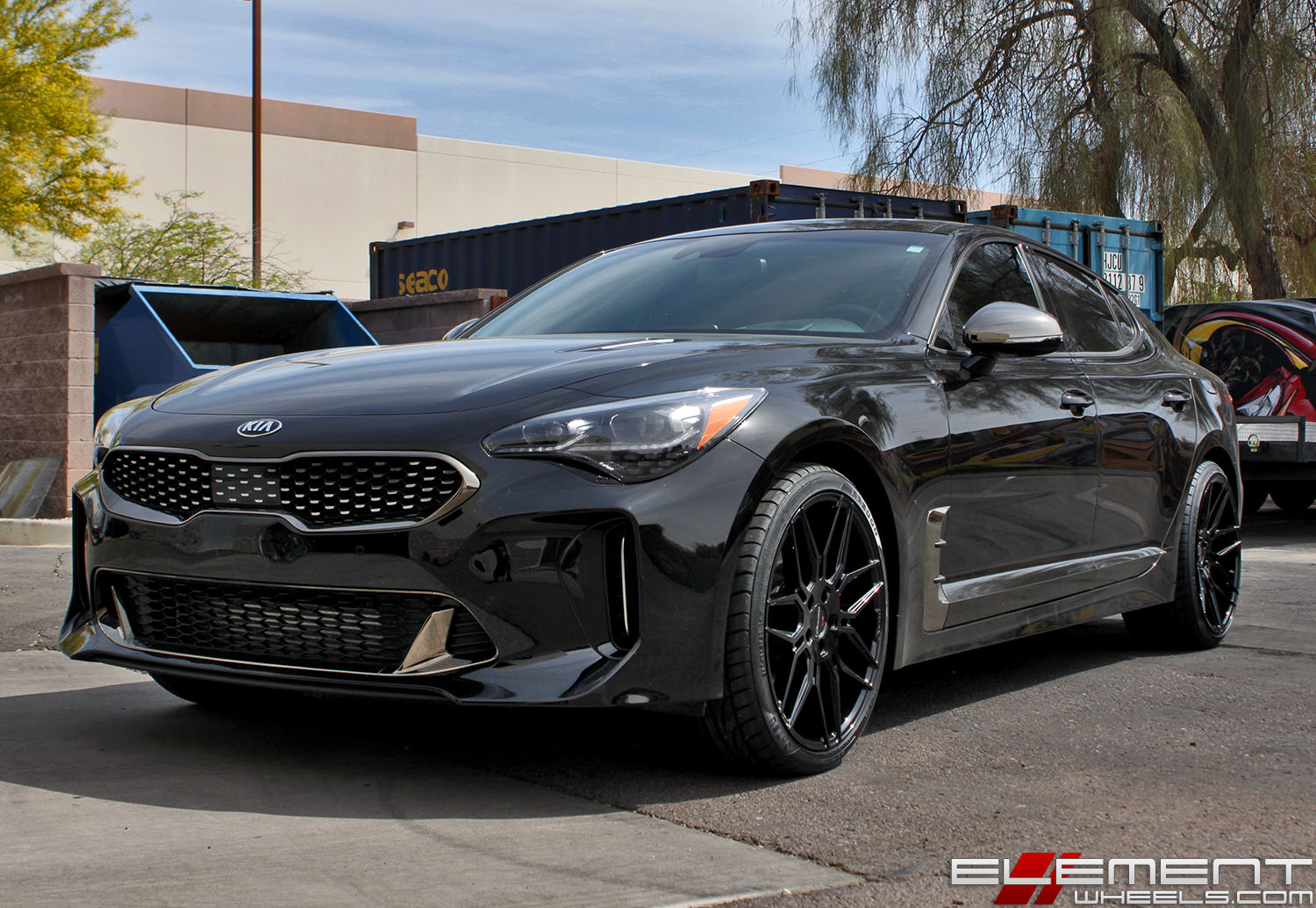 20 inch Staggered Giovanna Bogota Gloss Black on a 2018 Kia Stinger GT2 w/ Specs