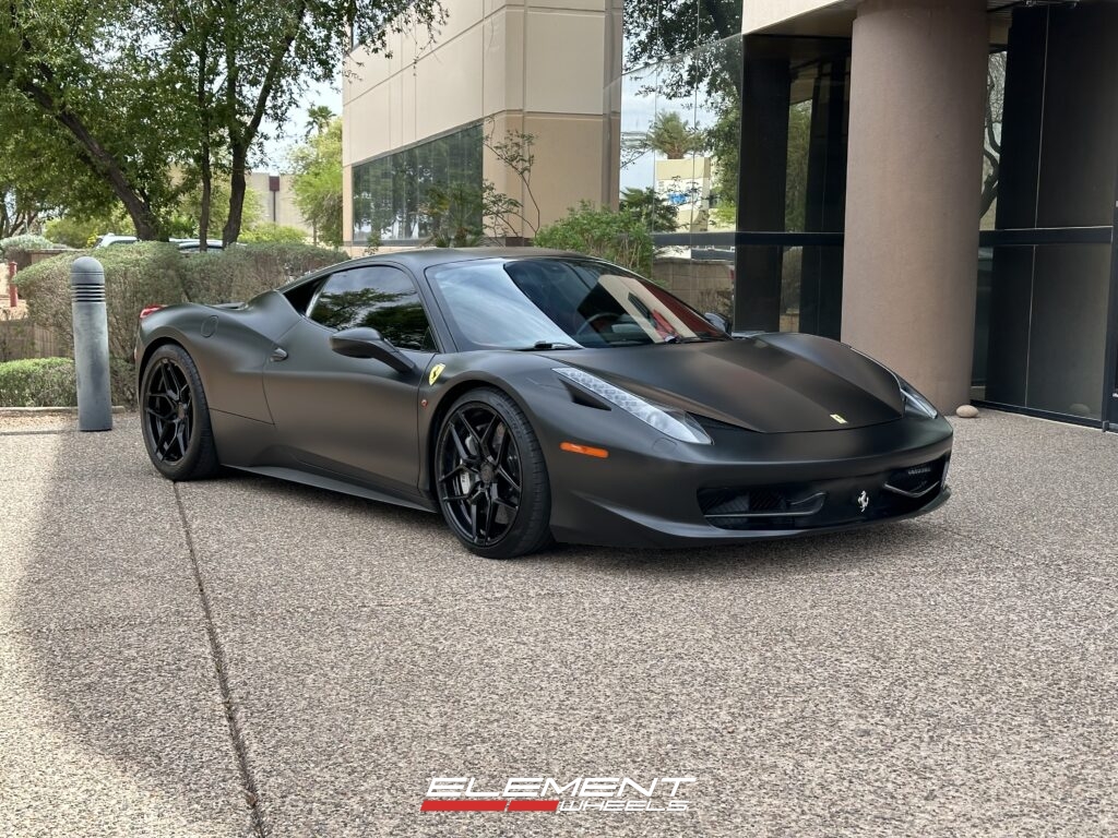 20 inch Rohana RFX11 Gloss Black On 2011 Ferrari 458 w/ Carbon Ceramic Brakes