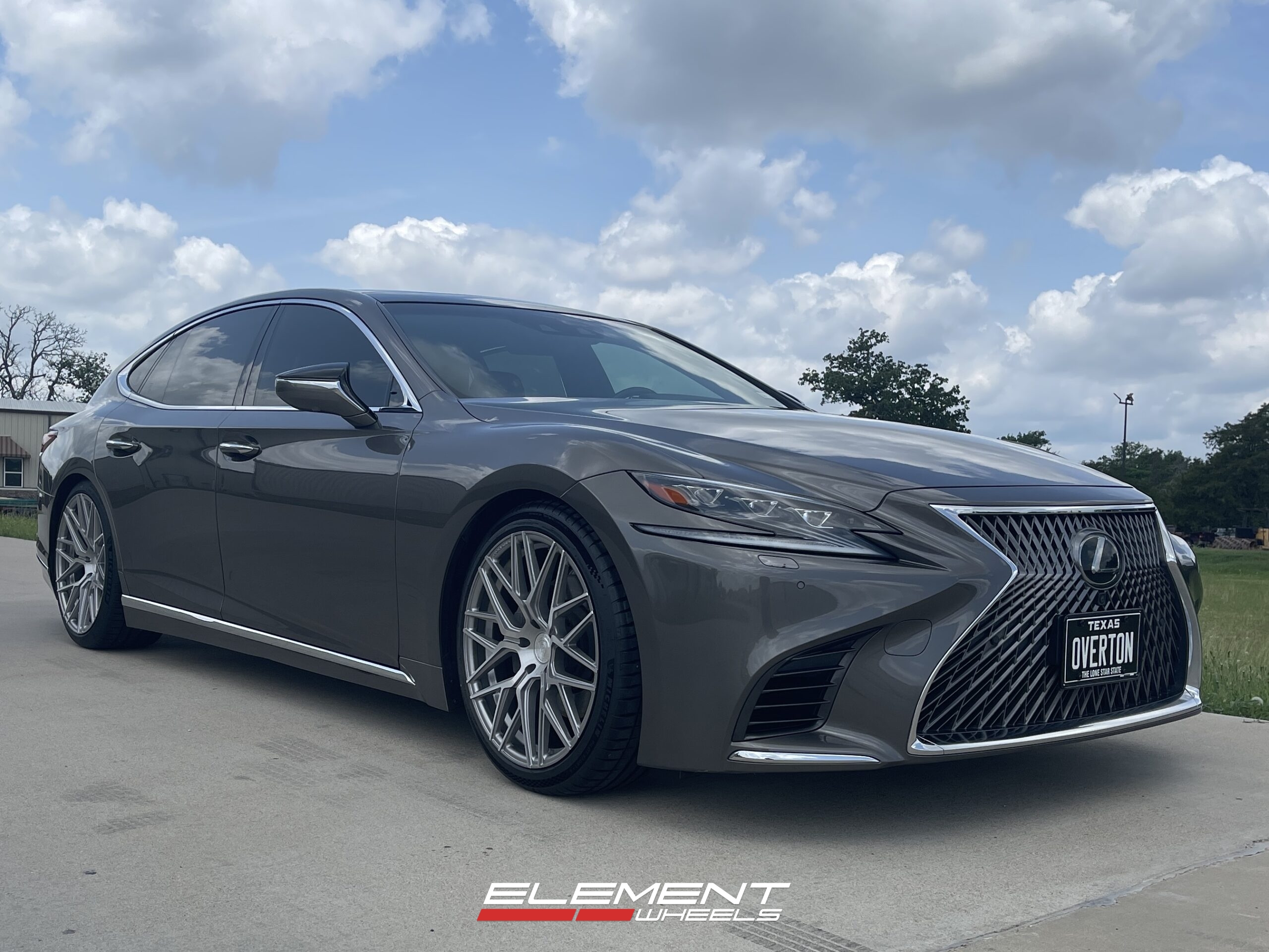 Staggered 21 inch Rohana RFX10 in Brushed Titanium on a 2018 Lexus LS 500