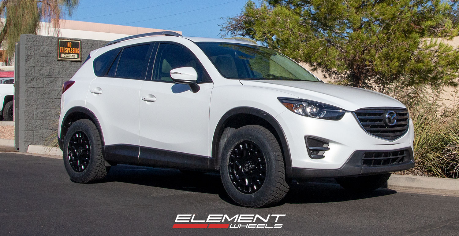 17 inch Black Rhino York Matte Black on a 2016 Maxda CX-5