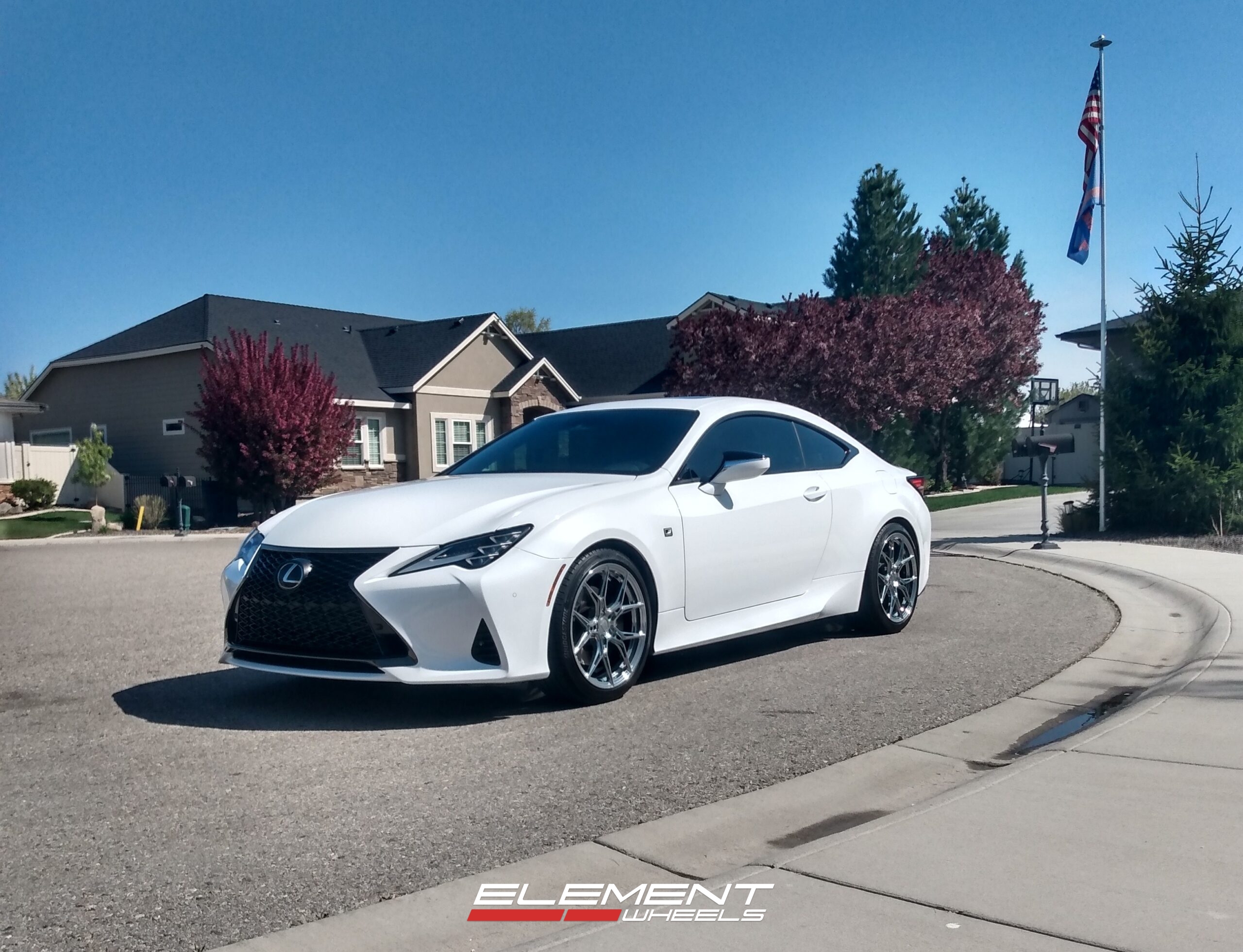 19 inch Variant Nysa in Chrome Powdercoated on a 2022 Lexus RC 350