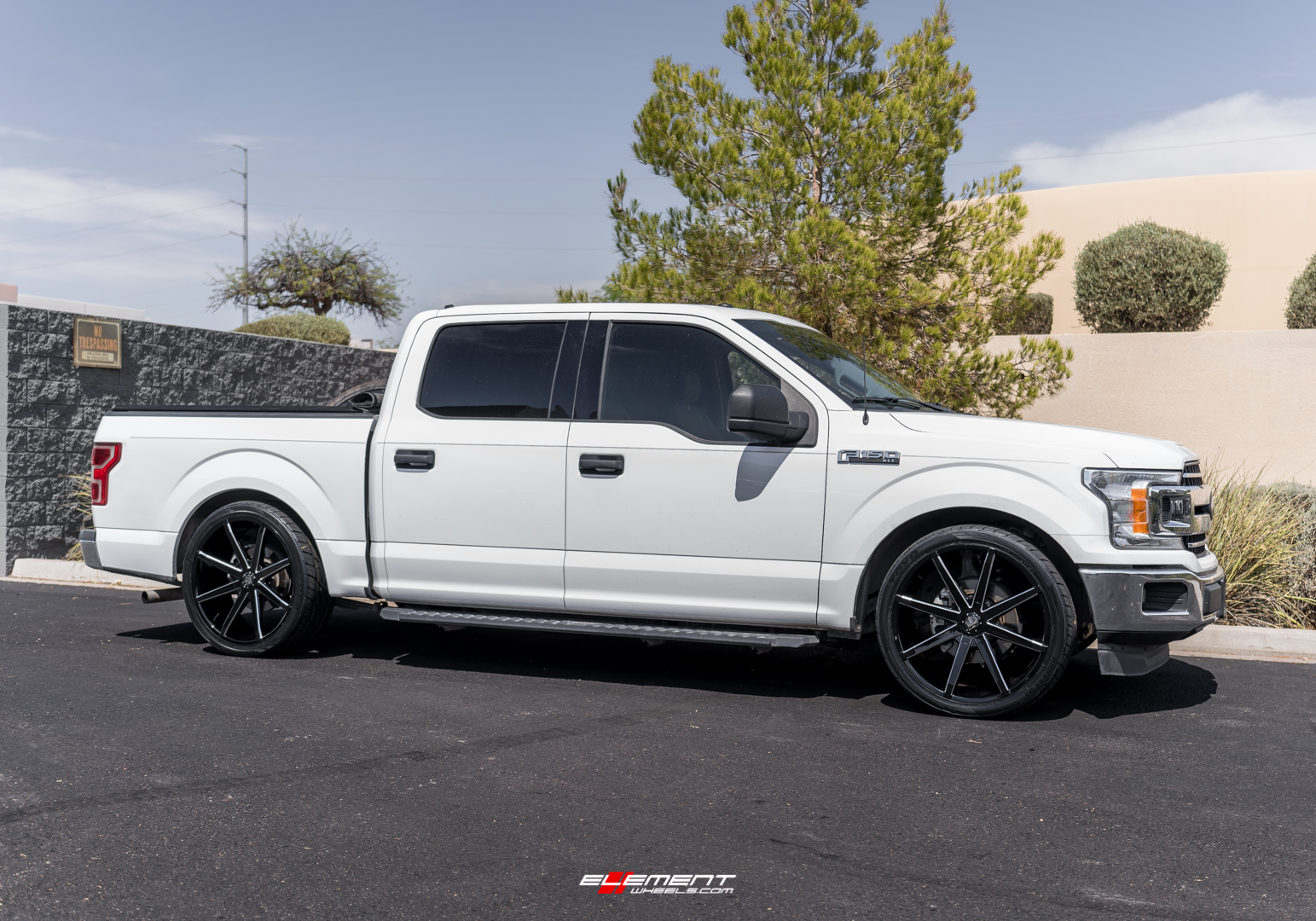 24 inch Dub Push Gloss Black w/ Milled Accents S109 on a 2018 Ford F-150