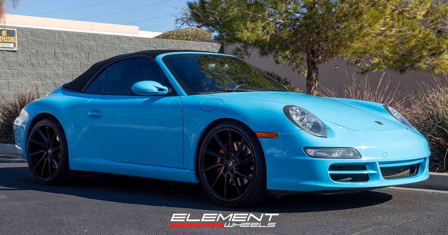 20 inch Staggered Savini Black Di Forza BM15 Gloss Black on a 2006 Porsche 911 Narrow Body