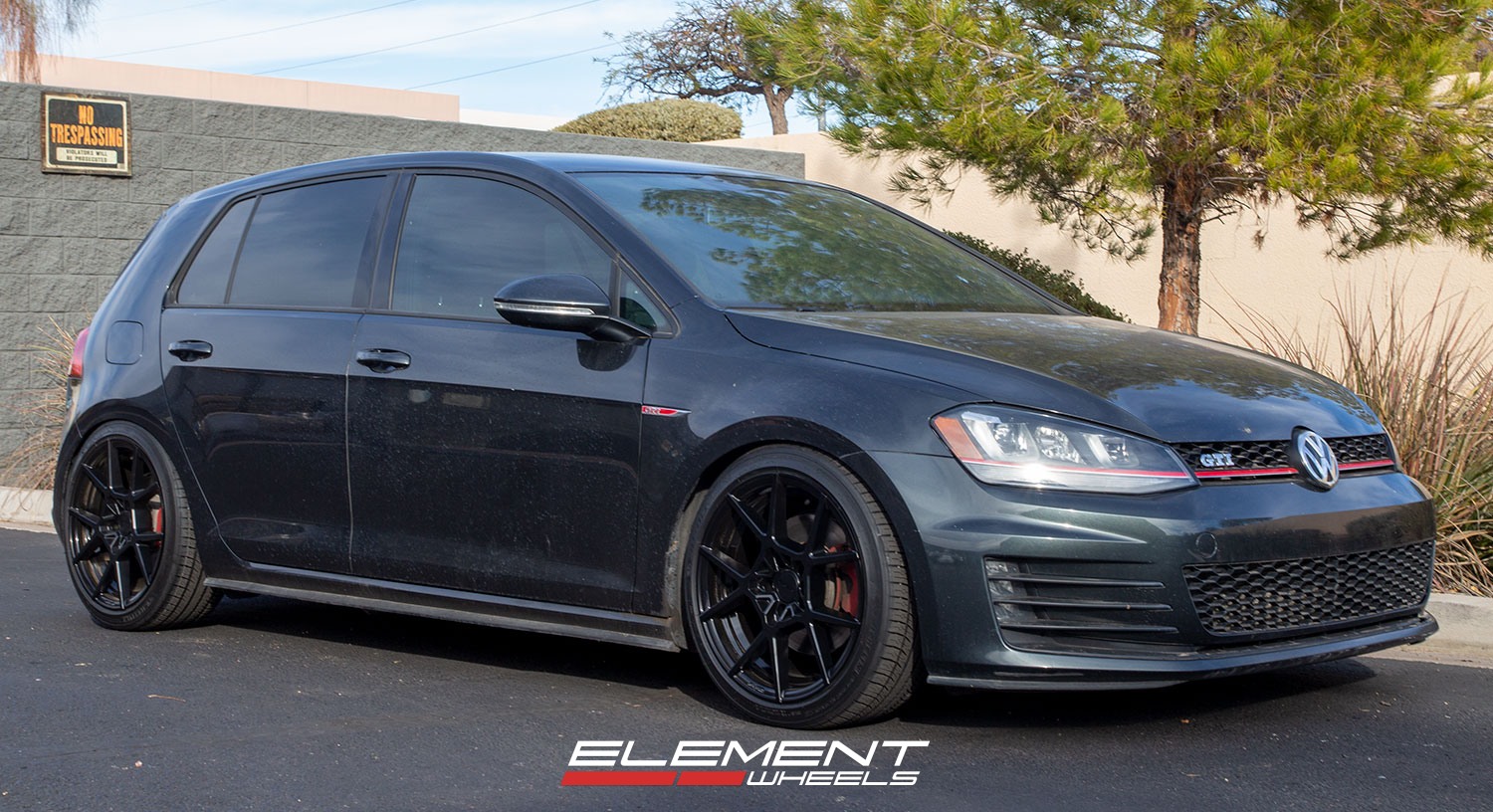 18 inch Rotiform KPS Matte Black w/ Gloss Black Windows R139 on a 2016 Volkswagen GTI