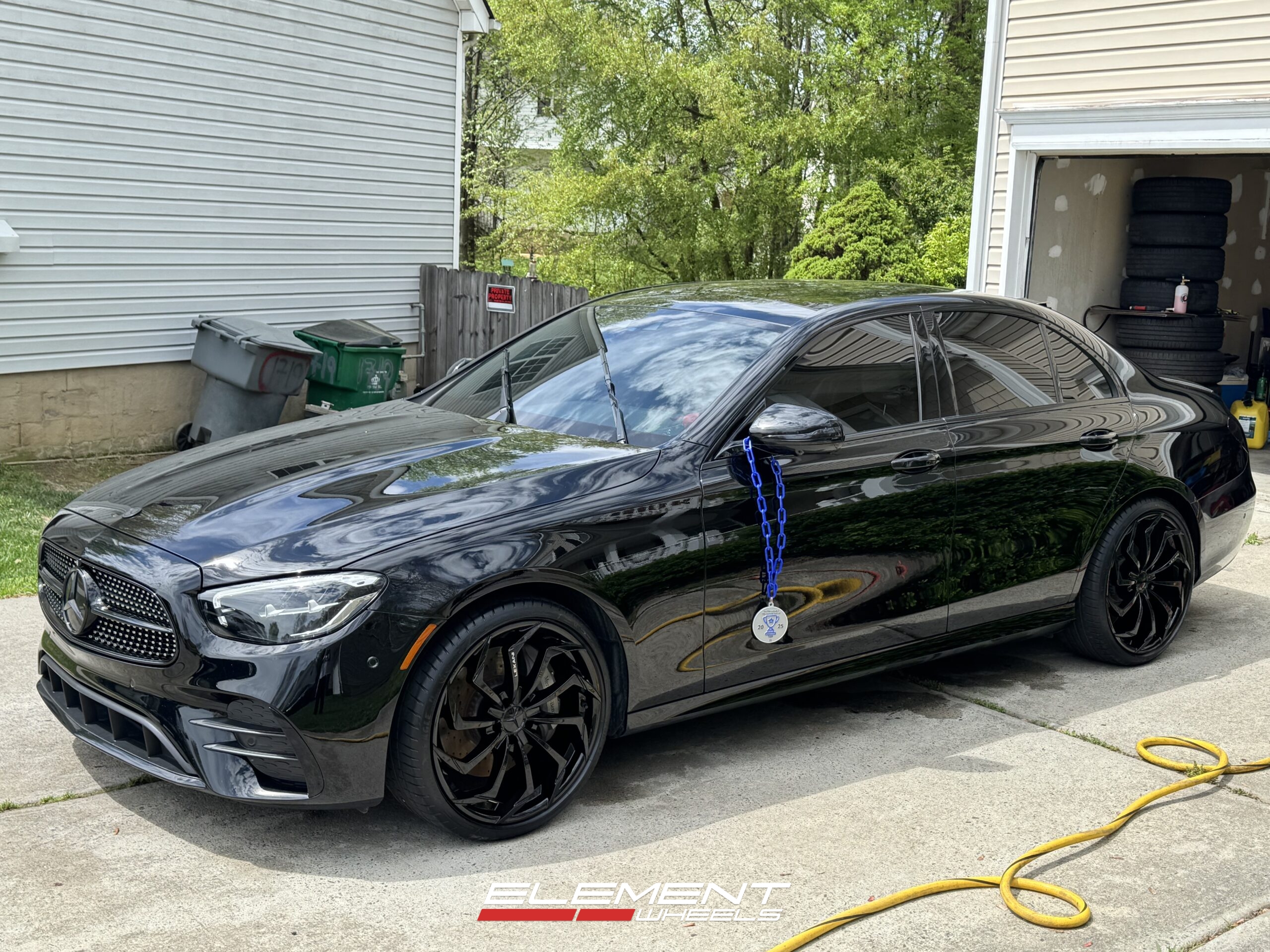 20 inch Lexani Static in Gloss Black on a 2021 Mercedes-Benz E Class