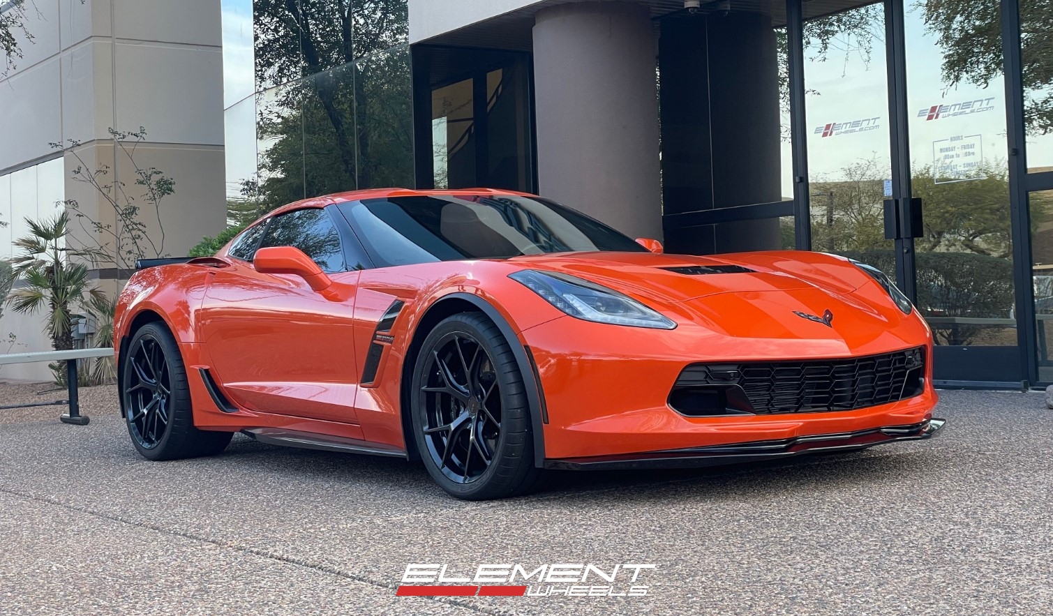 19 and 20 inch Staggered MRR FS06 in Carbon Flash on a 2019 Chevrolet Corvette Grand Sport Z06