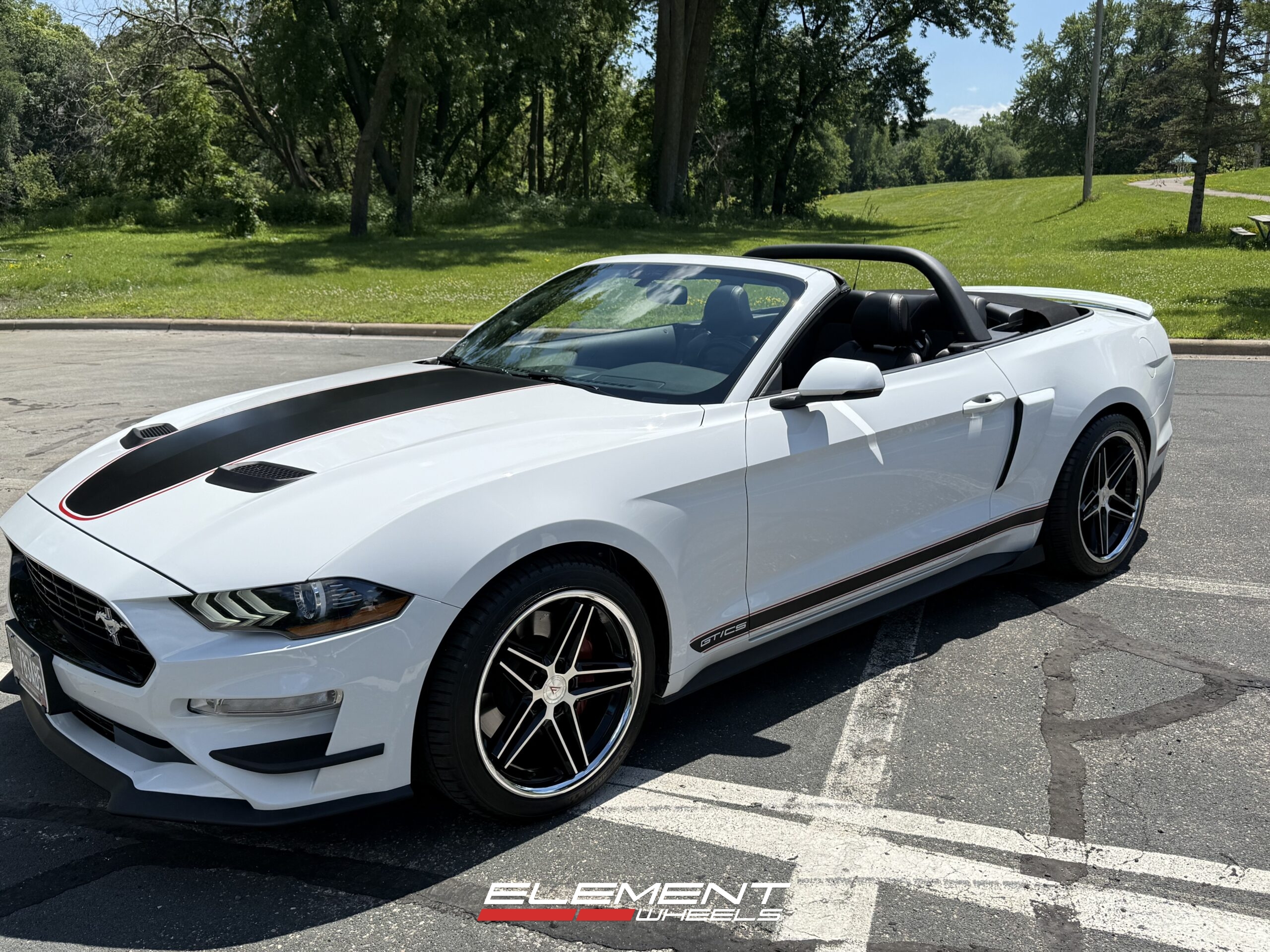 19 inch Ferrada CM1 in Machine Black w/ Chrome Lip on a 2020 Ford Mustang GT/CS