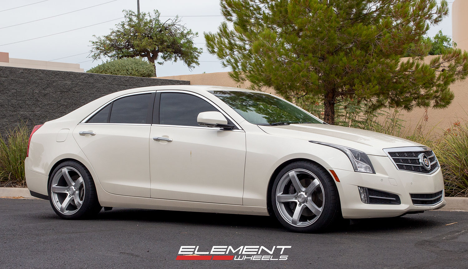 18 inch Staggered MRR VP5 Gloss Silver Machined on a 2014 Cadillac ATS Premium RWD