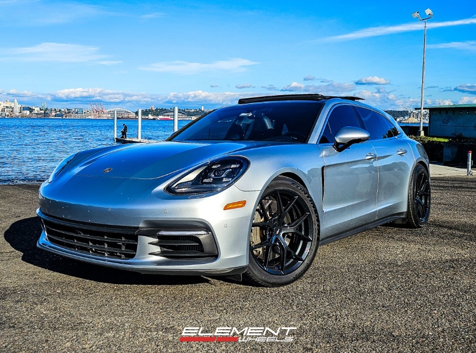 20 inch Staggered MRR FS06 in Carbon Flash on a 2018 Porsche Panamera S