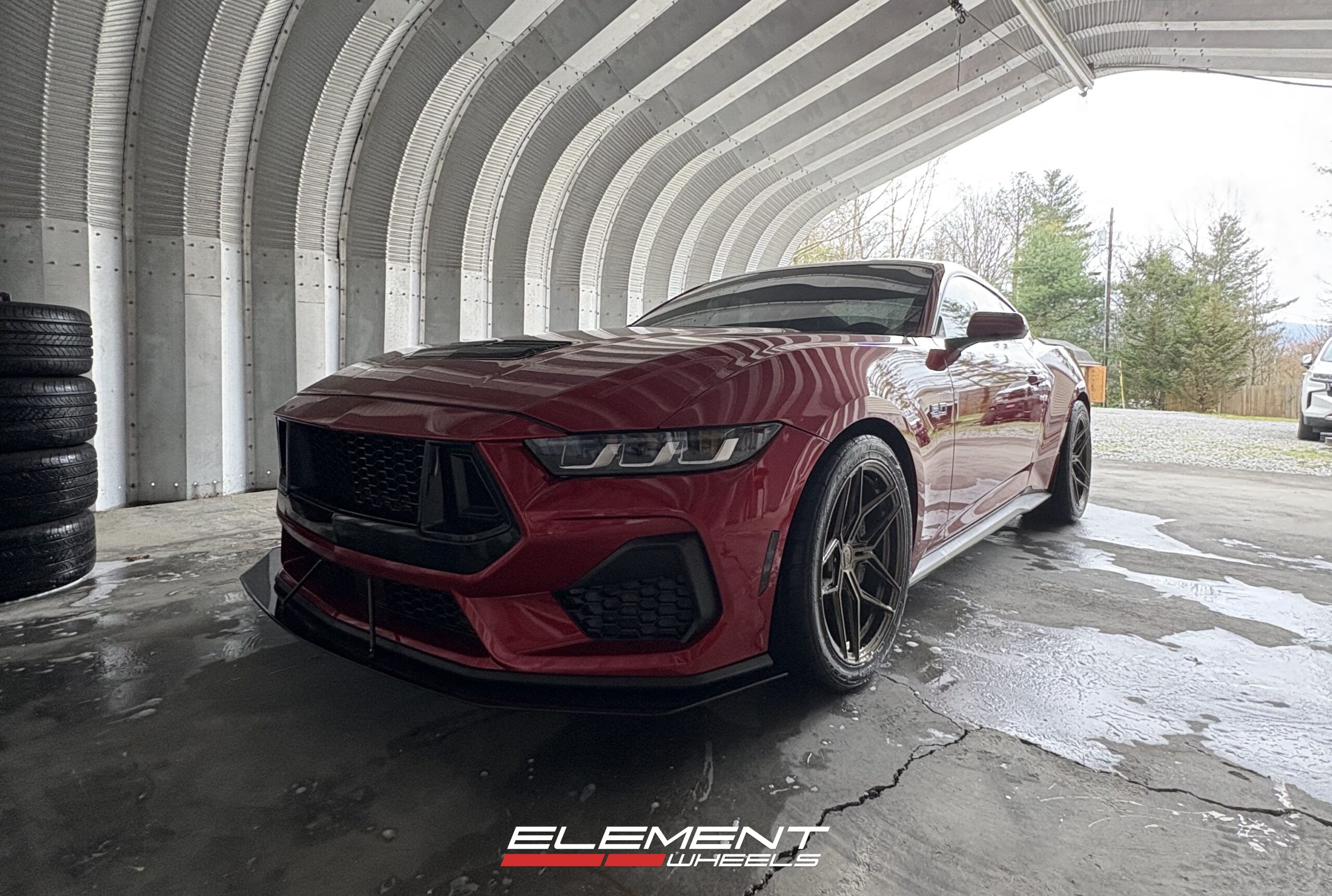 Staggered 19 inch Variant Zeno in Gloss Bronze on a 2024 Ford Mustang 5.0 S650