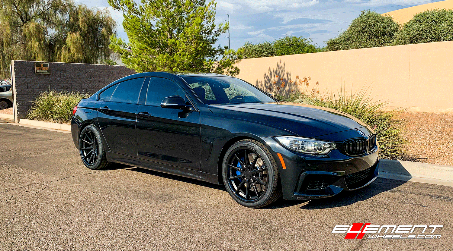 19 Inch Ferrada FR4 Matte Black w/ Gloss Black Lip on 2015 BMW 435i Gran Sport