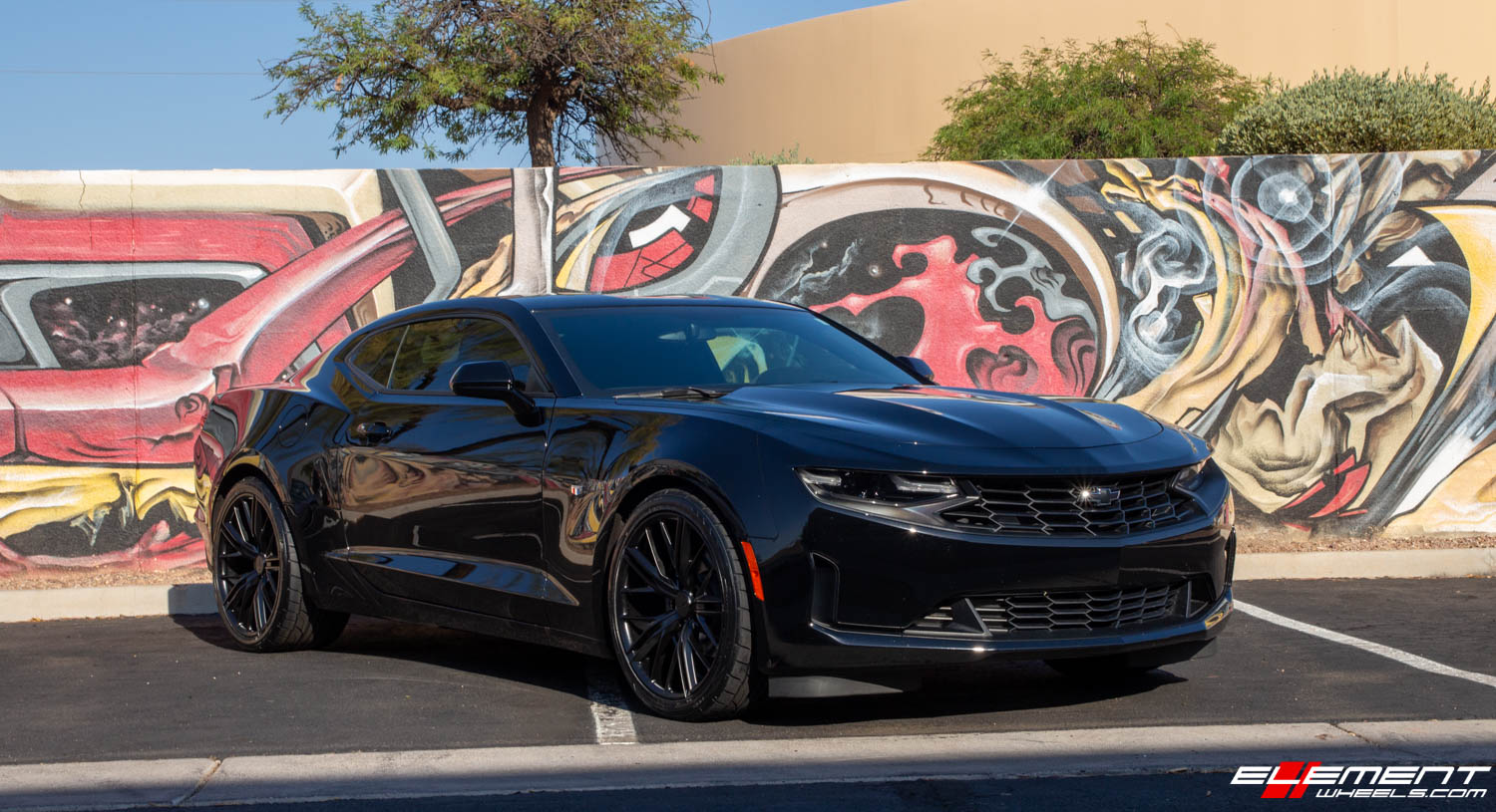 Staggered 20 Inch MRR M650 ZL1 Replica Wheels in Satin Black on a 2020 Chevrolet Camaro LT