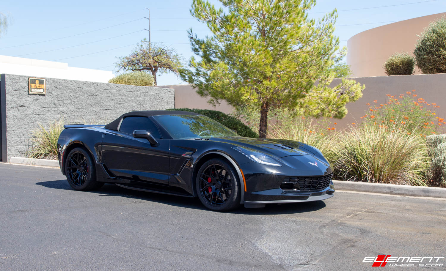 Double Staggered MRR FS01 in Gloss Black on a 2018 Chevrolet Corvette C7 Z06
