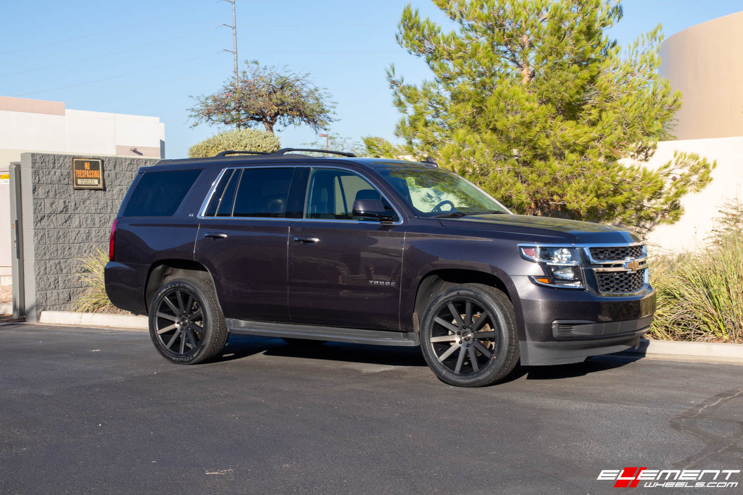 22 Inch Dub Shot Calla in Black and Machined W/Tint on a 2017 Chevrolet Tahoe