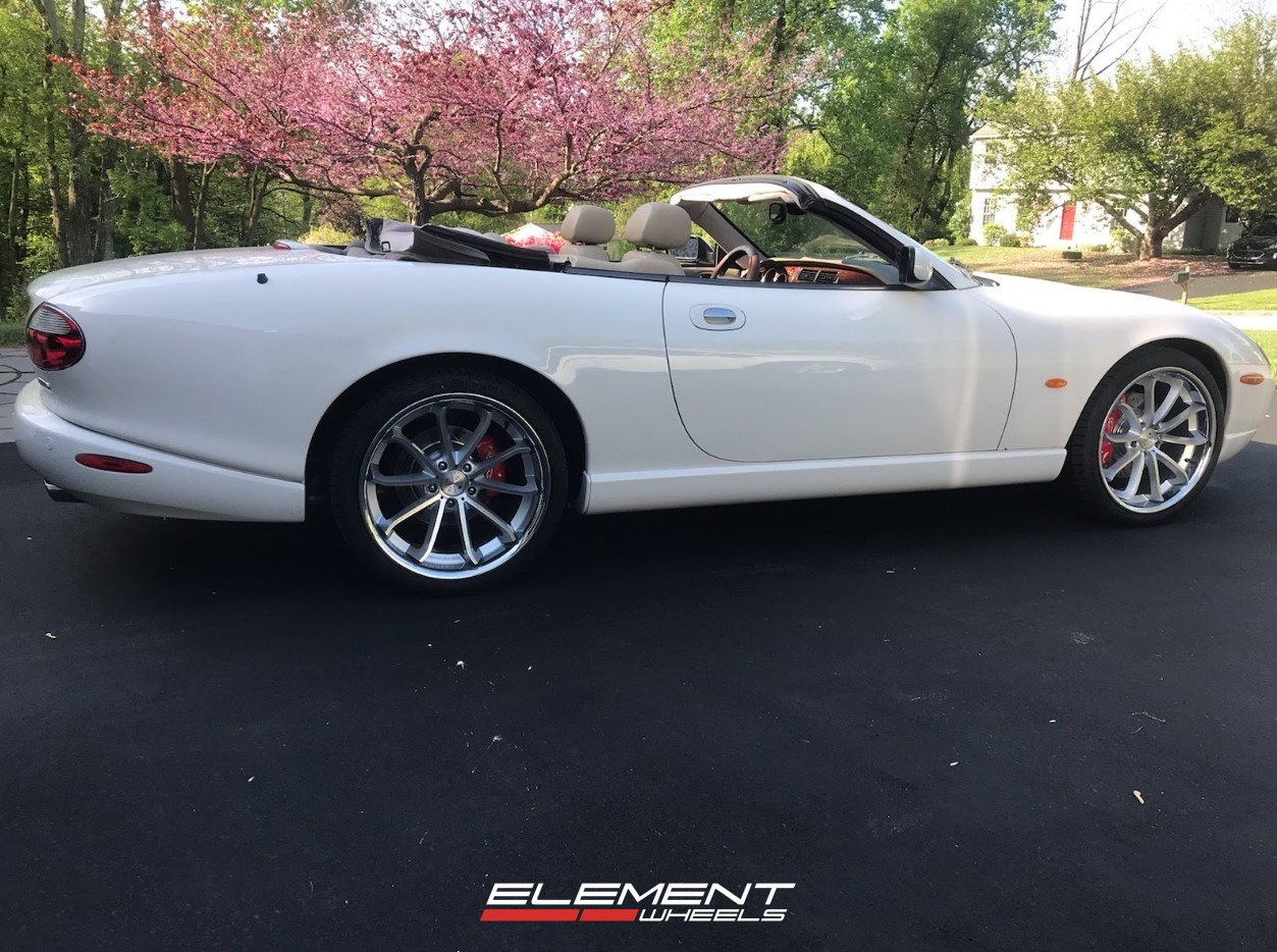 20 Inch Staggered Black Diamond BD-23 in Gloss Silver w/ Machined Lip on a 2006 Jaguar XK8