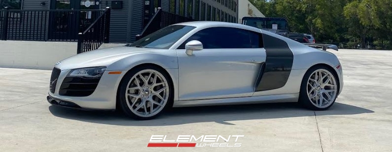 Staggered 20 Inch MRR FS01 Brushed Clear on a 2012 Audi R8 V10