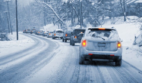 Cars in Winter Roads